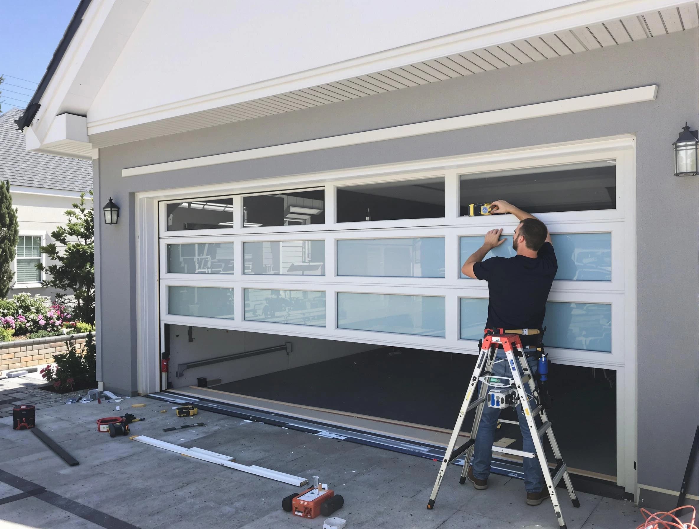 Rostraver Garage Door Repair team performing garage door replacement in Rostraver