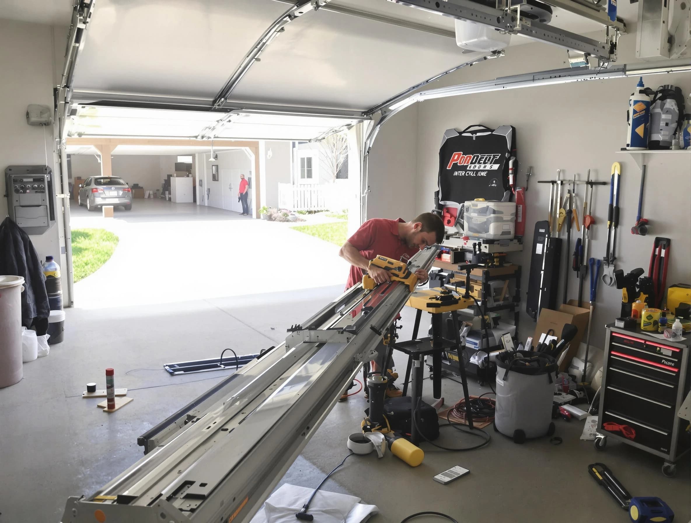 Rostraver Garage Door Repair expert performing track repair in Rostraver