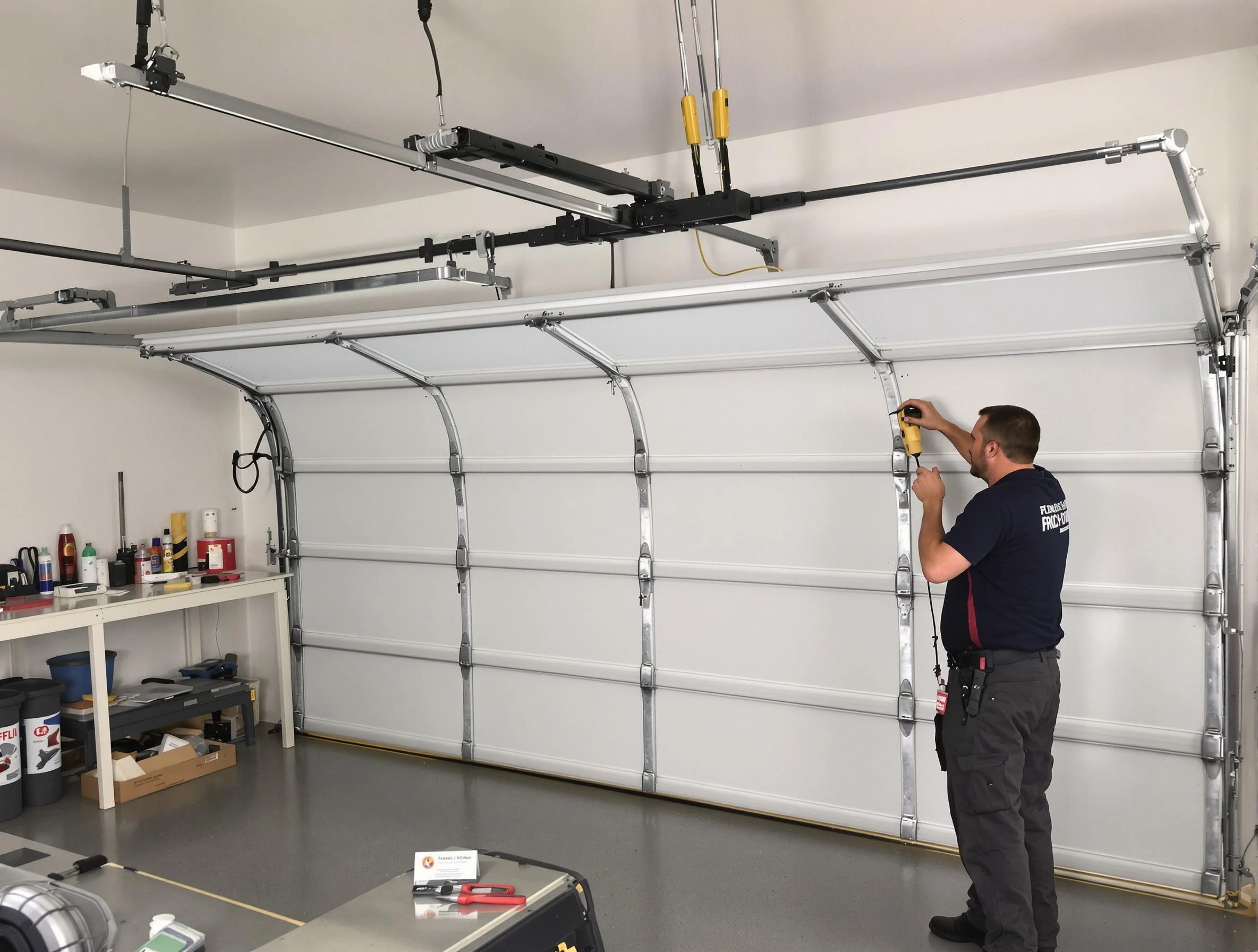 Rostraver Garage Door Repair certified technician performing overhead door system repair in Rostraver